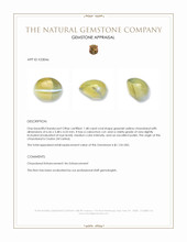 1.48 Ct. Greenish Yellow Cabochon Chrysoberyl from Ceylon (Sri Lanka) Appraisal