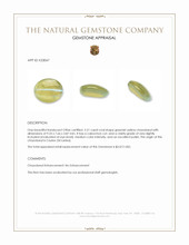 2.51 Ct. Greenish Yellow Cabochon Chrysoberyl from Ceylon (Sri Lanka) Appraisal