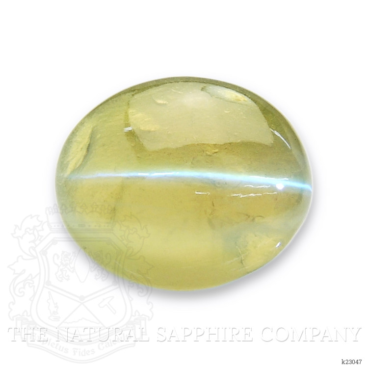 2.51 Ct. Greenish Yellow Cabochon Chrysoberyl from Ceylon (Sri Lanka)