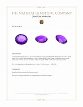 14.25 Ct. Purple Amethyst from Ceylon (Sri Lanka) Appraisal