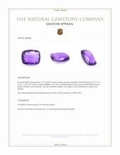 12.75 Ct. Purple Amethyst from Ceylon (Sri Lanka) Appraisal