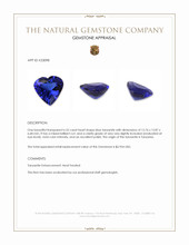 6.52 Ct. Blue Tanzanite from Tanzania Appraisal