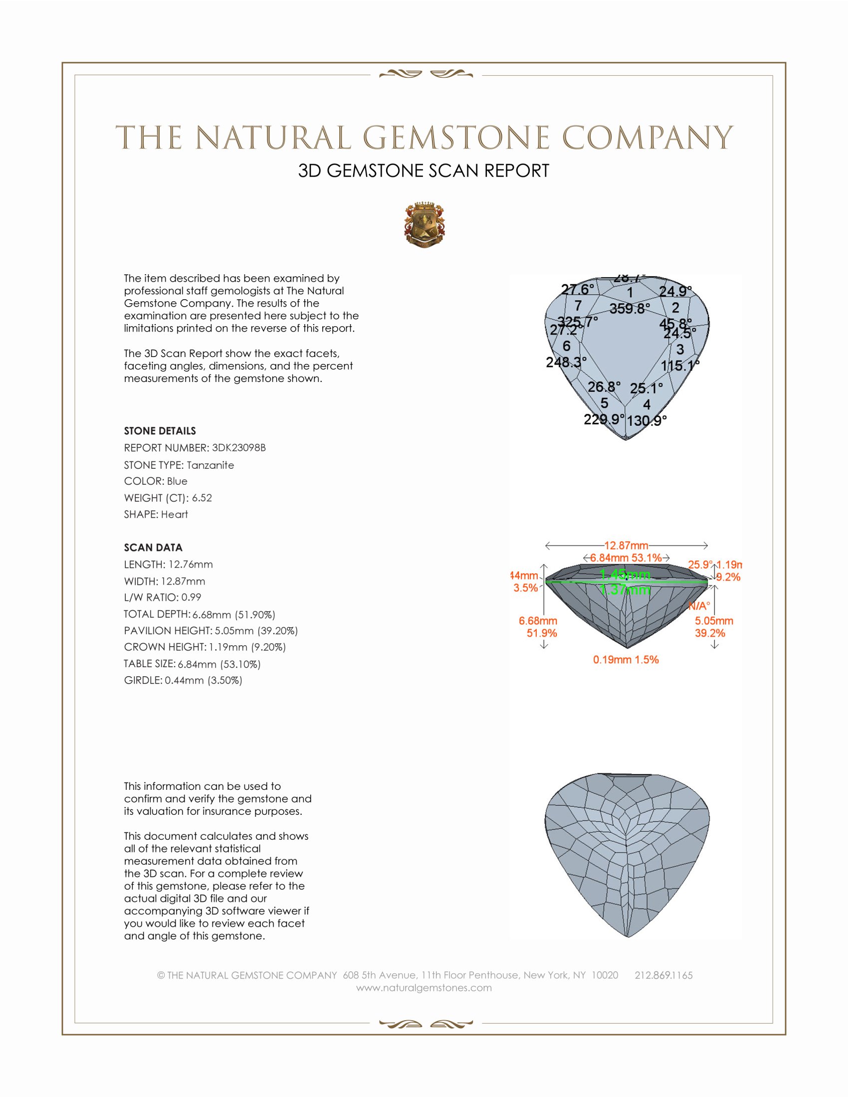 6.52 Ct. Tanzanite from Tanzania