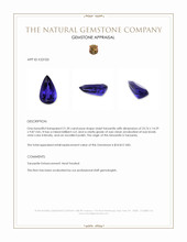 21.20 Ct. Violetish Blue Tanzanite from Tanzania Appraisal