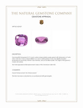0.73 Ct. Pinkish Purple Garnet from Ceylon (Sri Lanka) Appraisal