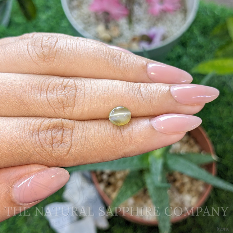 1.30 Ct. Brownish Yellow Cabochon Chrysoberyl from Ceylon (Sri Lanka)