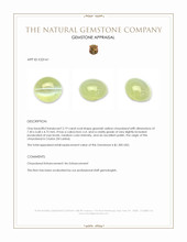 2.19 Ct. Greenish Yellow Cabochon Chrysoberyl from Ceylon (Sri Lanka) Appraisal