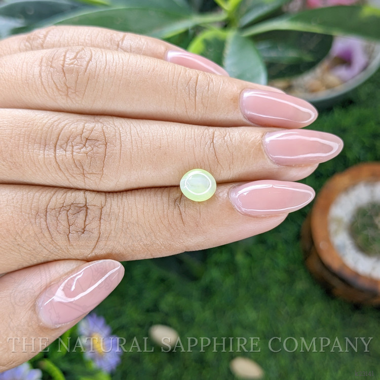 2.19 Ct. Greenish Yellow Cabochon Chrysoberyl from Ceylon (Sri Lanka)