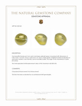5.66 Ct. Yellowish Green Cabochon Chrysoberyl from Ceylon (Sri Lanka) Appraisal