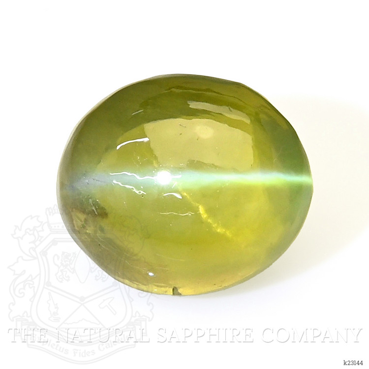 2.87 Ct. Yellowish Green Cabochon Chrysoberyl from Ceylon (Sri Lanka)