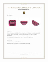 2.69 Ct. Pink Tourmaline from Mozambique Appraisal
