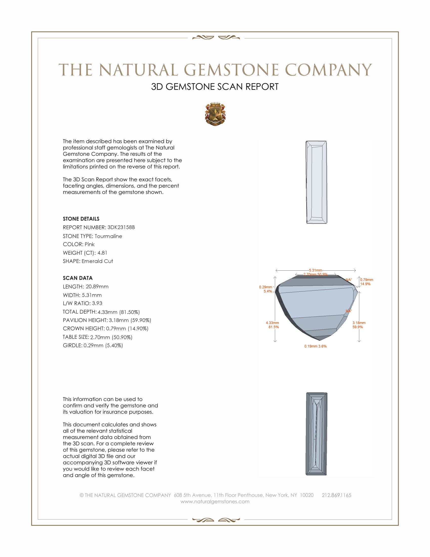 4.81 Ct. Pink Tourmaline from Mozambique