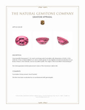 1.26 Ct. Pink Tourmaline from Mozambique Appraisal