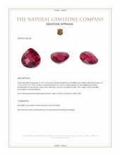 1.02 Ct. Pinkish Red Rubellite Tourmaline from Mozambique Appraisal