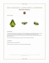 4.45 Ct. Yellowish Green Peridot from Burma (Myanmar) Appraisal