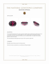 4.34 Ct. Rhodolite Garnet from Ceylon (Sri Lanka) Appraisal