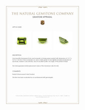 8.44 Ct. Green (Lime Green) Peridot from Brazil Appraisal