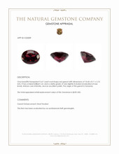 3.67 Ct. Red Garnet from Tanzania Appraisal