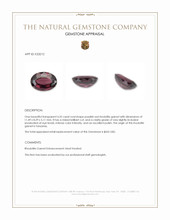 4.32 Ct. Purplish Red Rhodolite Garnet from Tanzania Appraisal