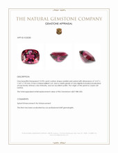 10.90 Ct. Reddish Pink Spinel from Ceylon (Sri Lanka) Appraisal