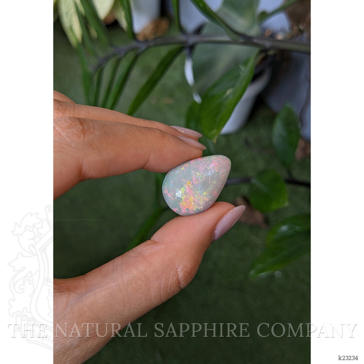 23.56 Ct. Multi Color Cabochon White Opal from Australia