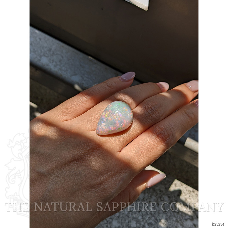 23.56 Ct. Multi Color Cabochon White Opal from Australia
