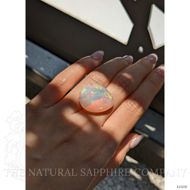 21.14 Ct. Multi Color Cabochon Semi-Black Opal from Ethiopia