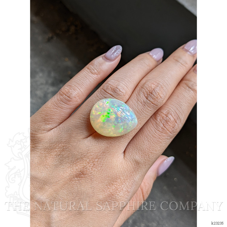 21.14 Ct. Multi Color Cabochon Semi-Black Opal from Ethiopia