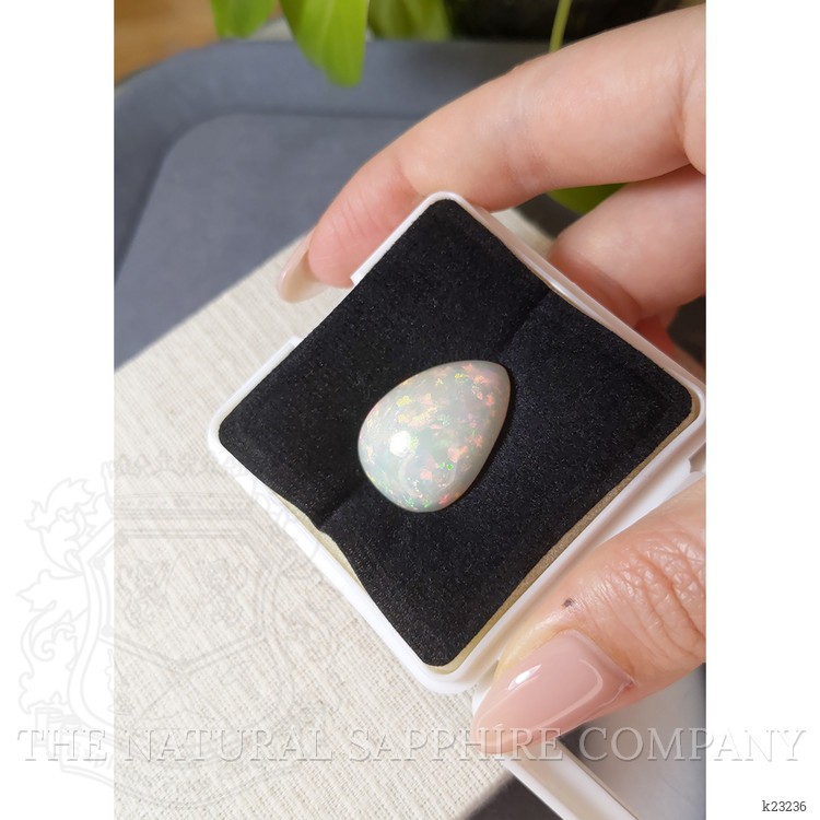 19.43 Ct. Multi Color Cabochon White Opal from Ethiopia