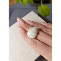 19.43 Ct. Multi Color Cabochon White Opal from Ethiopia Life Style