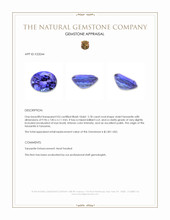 2.78 Ct. Tanzanite from Tanzania Appraisal
