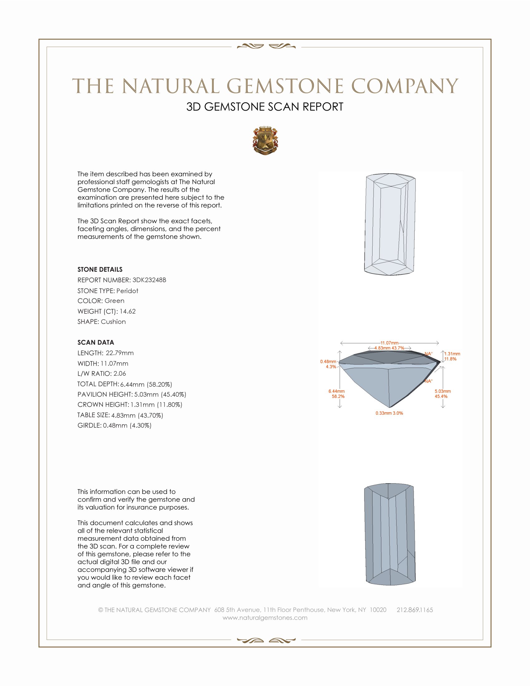 14.62 Ct. Peridot from Pakistan