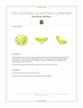 4.07 Ct. Yellowish Green Chrysoberyl from Ceylon (Sri Lanka) Appraisal
