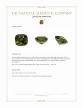 2.09 Ct. Green Tourmaline from Madagascar Appraisal