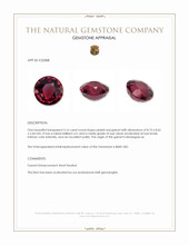 3.16 Ct. Pinkish Red Garnet from Madagascar Appraisal