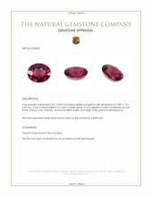 3.01 Ct. Pinkish Red Garnet from Madagascar Appraisal