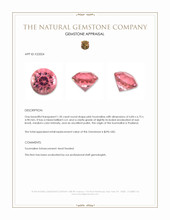 1.30 Ct. Pink Tourmaline from Thailand Appraisal
