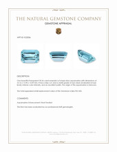 30.36 Ct. Blue Aquamarine from Brazil Appraisal