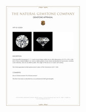 1.11 Ct. White Zircon from Ceylon (Sri Lanka) Appraisal