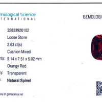 2.63 Ct. Orangish Red Spinel from Tanzania Scan Report
