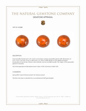 5.69 Ct. Orange Cabochon Spessartite Garnet from Tanzania Appraisal