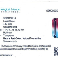 4.87 Ct. Multi Color Tourmaline from Brazil Scan Report