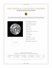 1.09 Ct. White Zircon from Ceylon (Sri Lanka) Scan Report