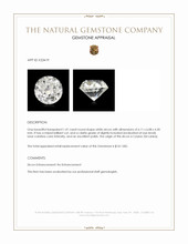 1.41 Ct. White Zircon from Ceylon (Sri Lanka) Appraisal