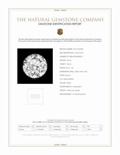 1.26 Ct. White Zircon from Ceylon (Sri Lanka) Scan Report