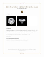 1.10 Ct. White Zircon from Ceylon (Sri Lanka) Appraisal