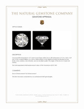 1.07 Ct. White Zircon from Ceylon (Sri Lanka) Appraisal