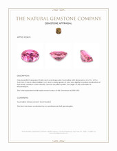 0.68 Ct. Pink Tourmaline from Mozambique Appraisal