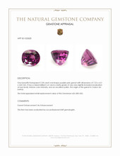 2.28 Ct. Purplish Pink Garnet from Ceylon (Sri Lanka) Appraisal
