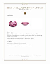 0.44 Ct. Purplish Pink Rhodolite Garnet from Ceylon (Sri Lanka) Appraisal